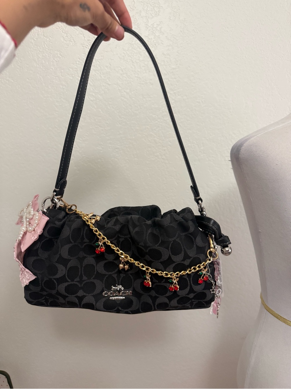 Coach Black Signature Canvas Shoulder bag